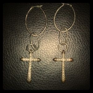 Lucky Brand Jewelry - Lucky Brand " "boho" Cross Earrings Lucky Brand Jewelry - Lucky Brand " "boho" Cross Earrings
